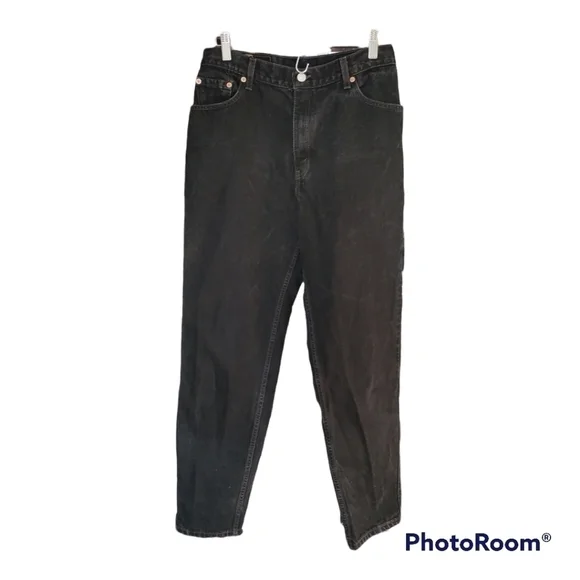 Levi's 550 Relaxed fit tapered leg black jeans woman size 12 - Picture 2 of 6